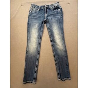 Miss Me Jeans Womens Embellished Bootcut Denim‎ Blue Stretch 30X31.